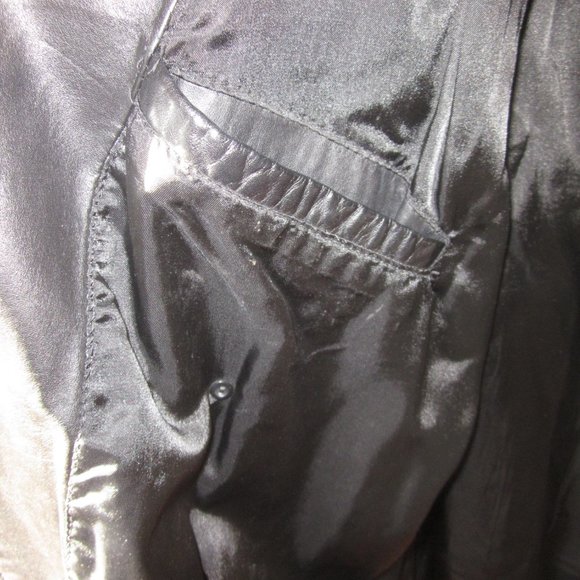 Men's black Leather Coat Sz L - Picture 5 of 15